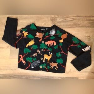 Michael Simon Cardigan Retro TDF Womens XL Cottagecore Woodland Animals 3d RaRE